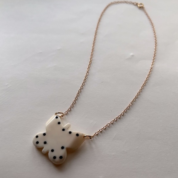 Carved Ivory Butterfly Choker demure aesthetic Necklace